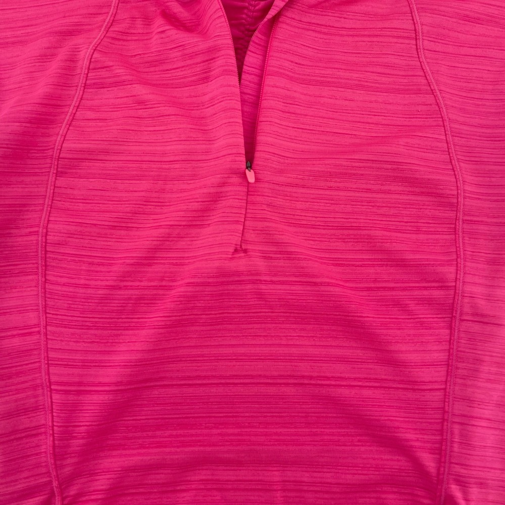 Athleta Top Half‎ Zip Ruched Sleeveless Athletic Shirt Hot Pink XS - Picture 3 of 6